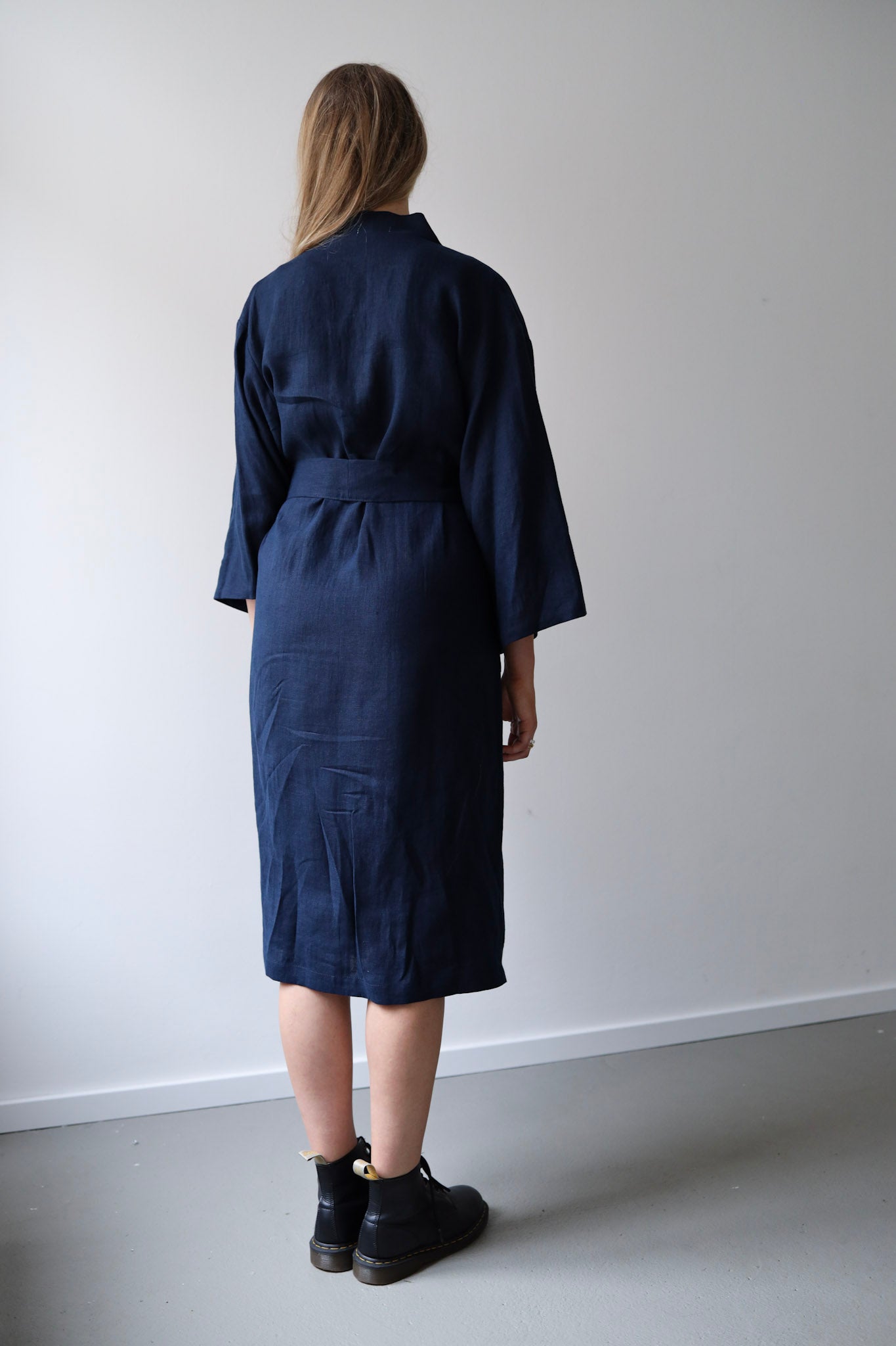 Ľanové dlhé kimono šaty GUST