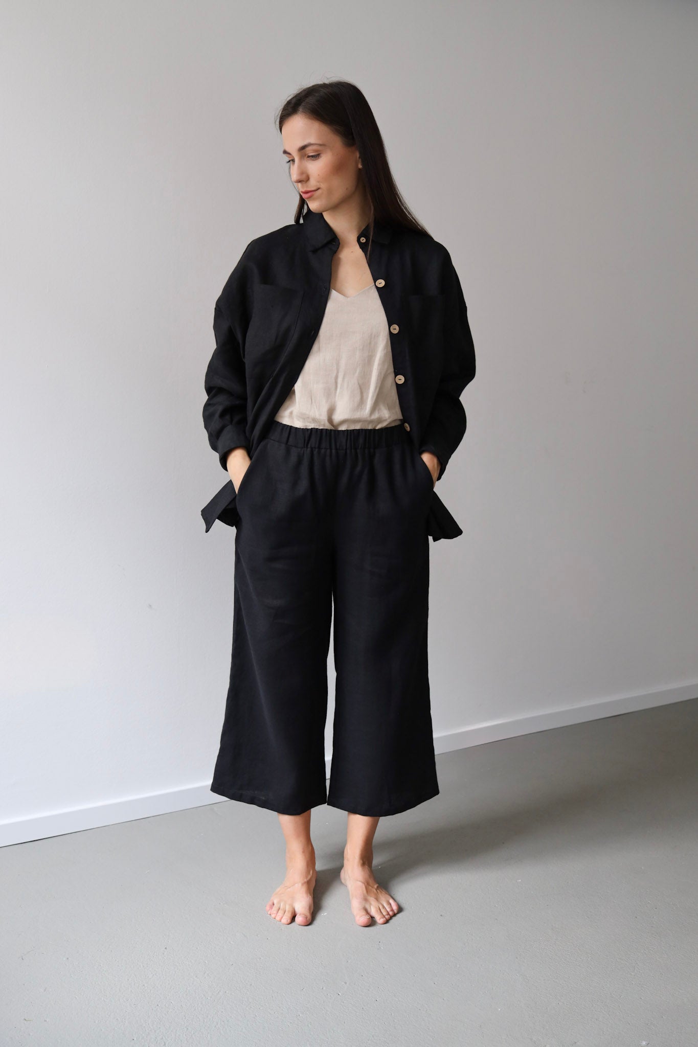 Ľanové cullote nohavice GUST