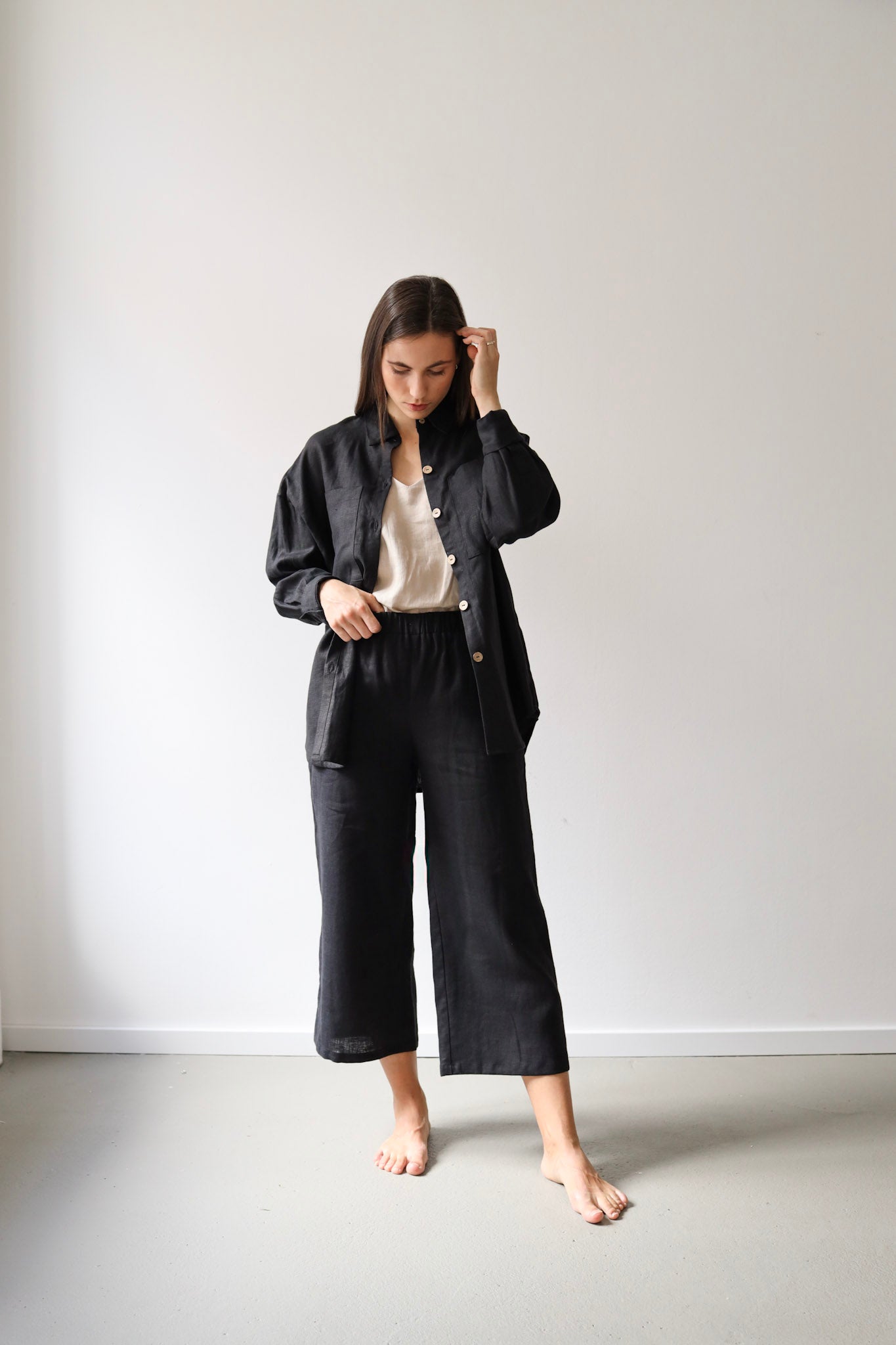 Ľanové cullote nohavice GUST