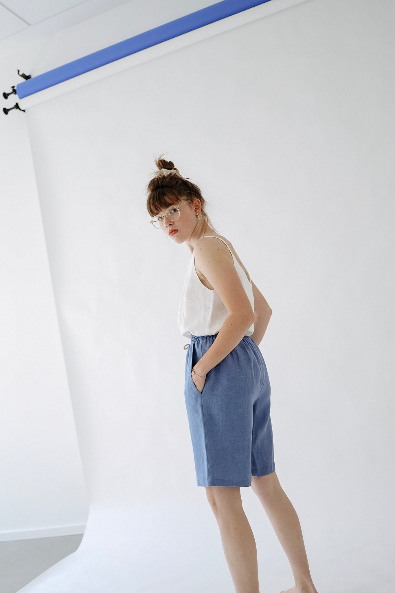 Ľanové šortky long GUST