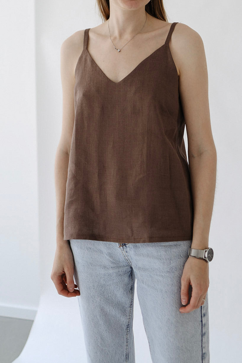 Ľanový 'V' top GUST