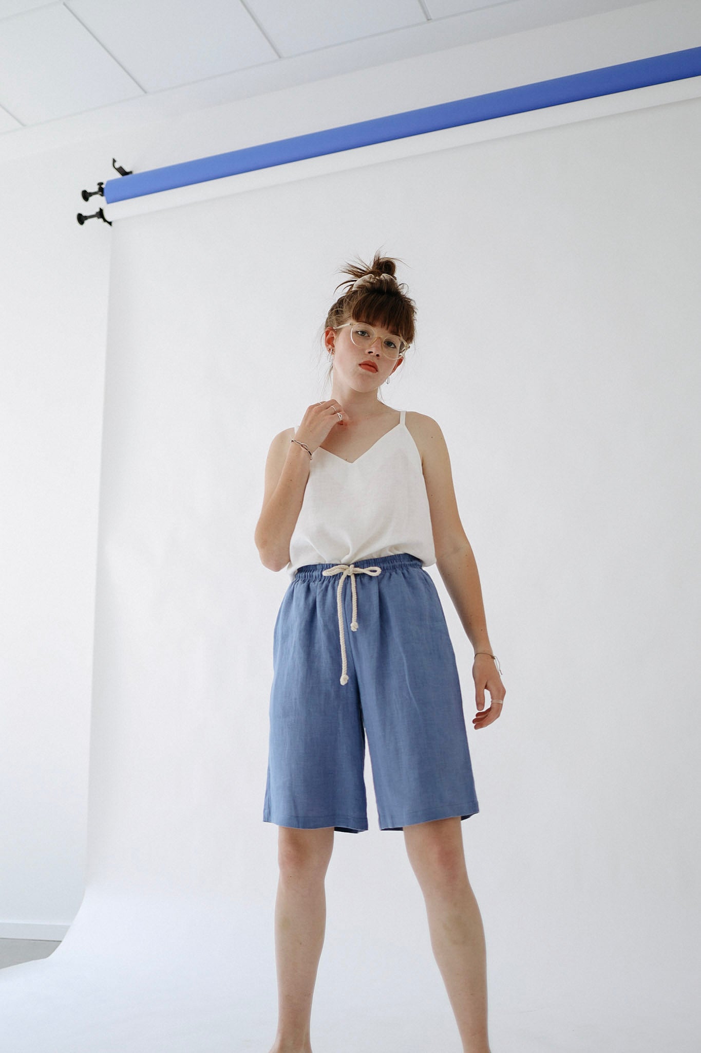 Ľanové šortky long GUST