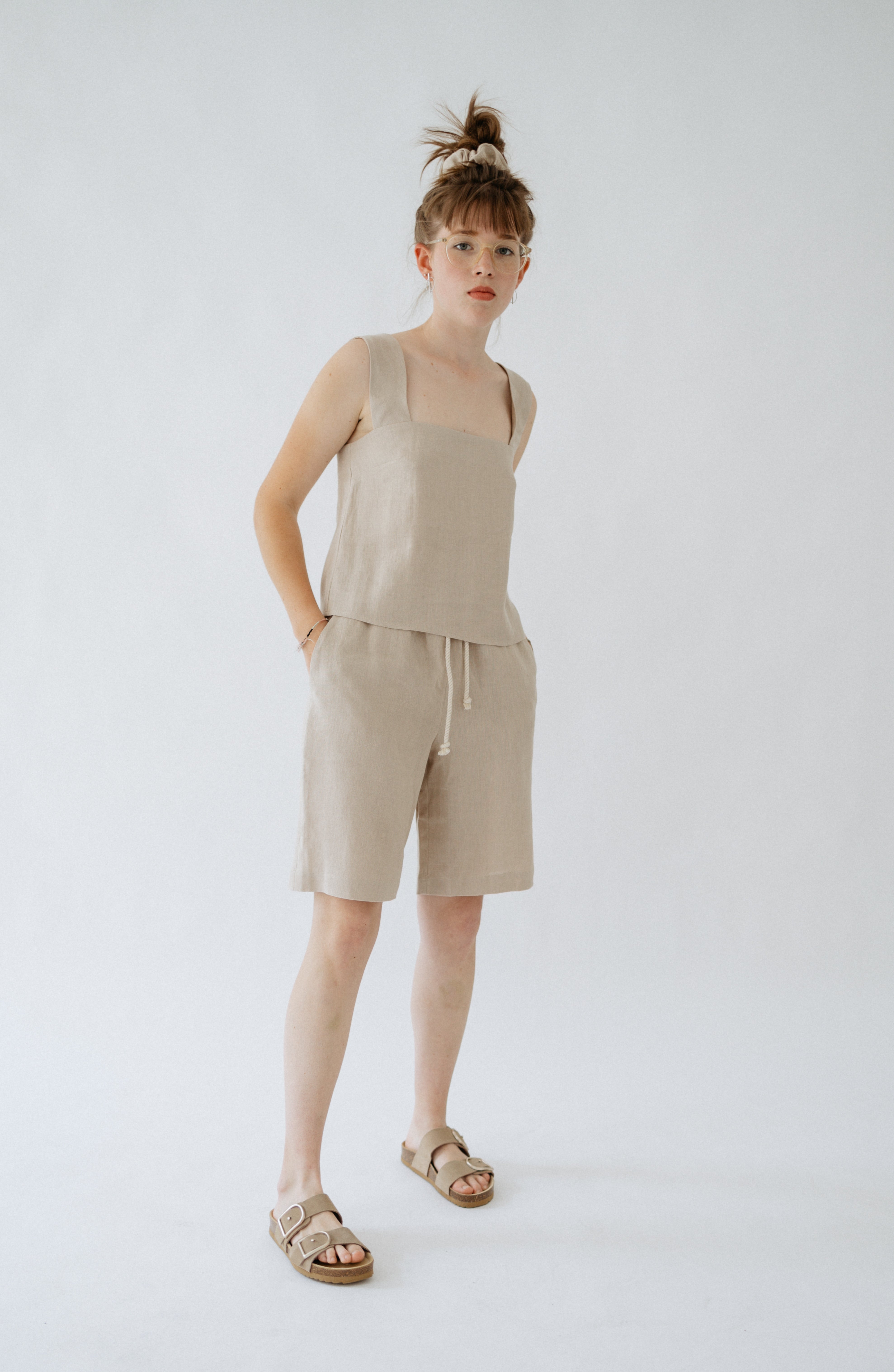 Ľanové šortky long GUST