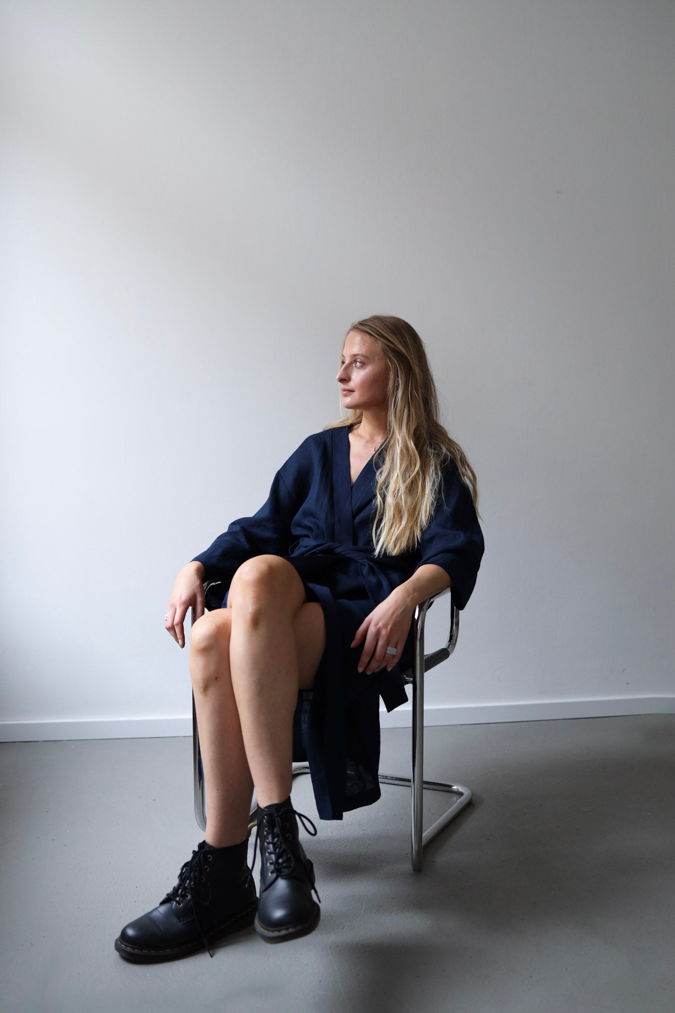 Ľanové dlhé kimono šaty GUST