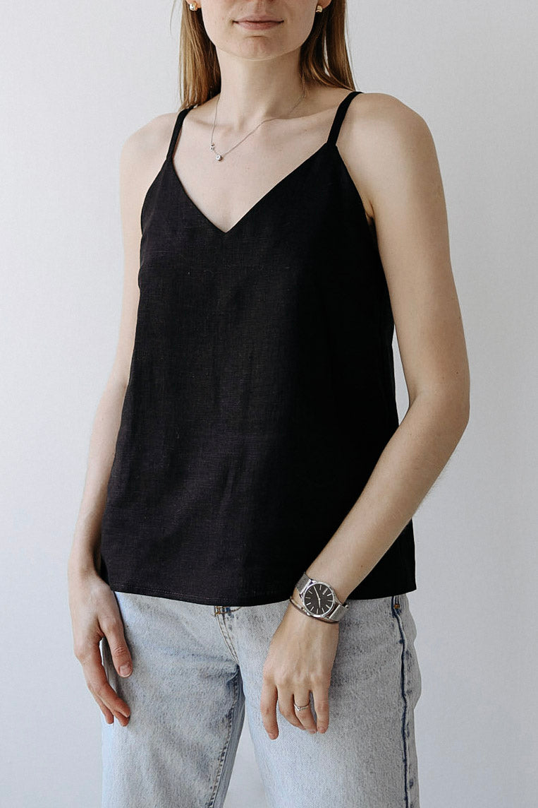 Ľanový 'V' top GUST