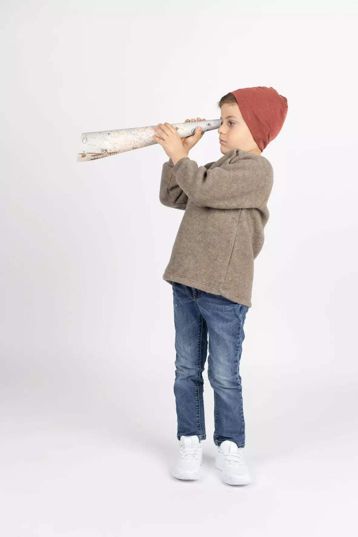 Rebrovaná čiapka z merino vlny a hodvábu ENGEL NATUR - Copper