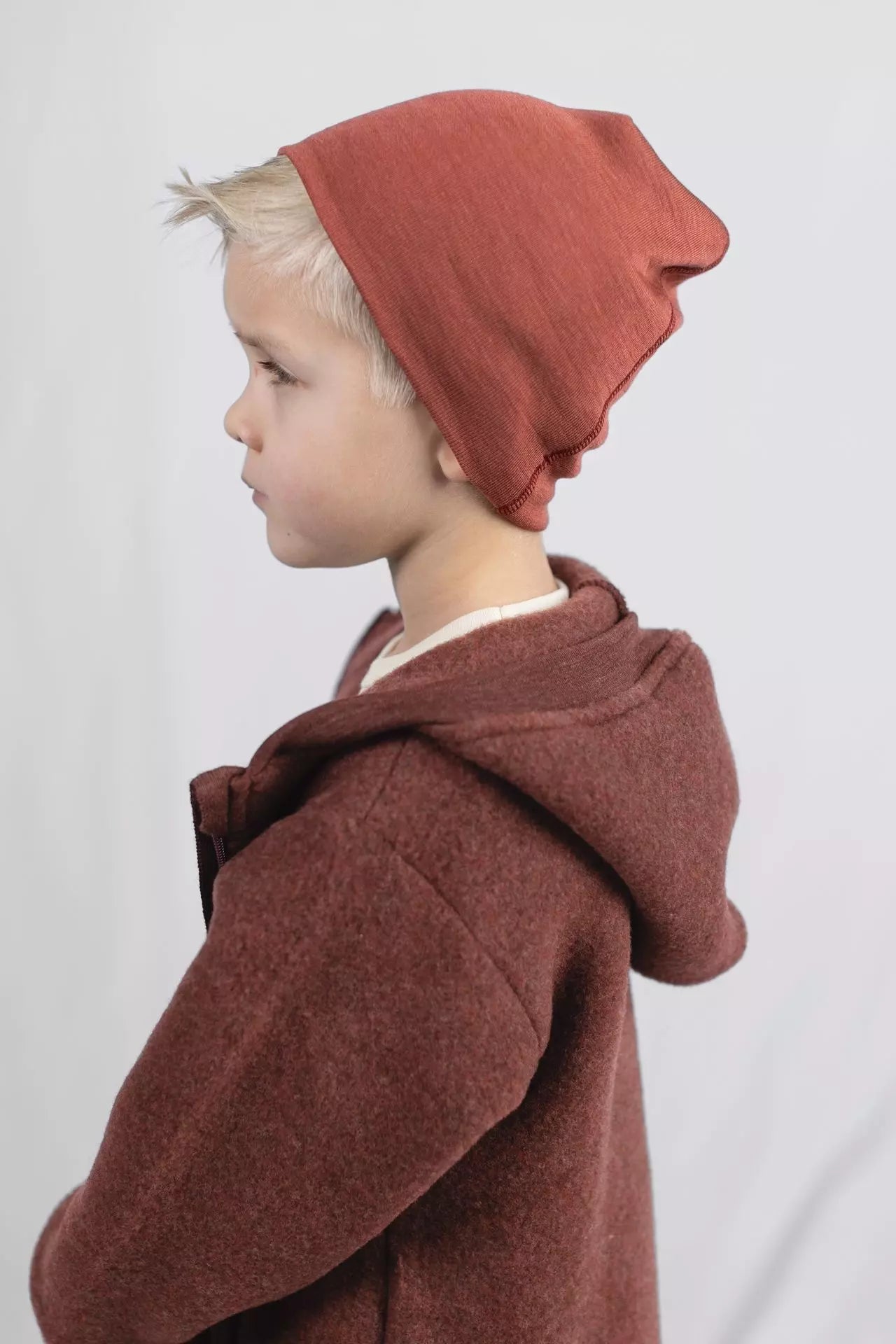 Rebrovaná čiapka z merino vlny a hodvábu ENGEL NATUR - Copper