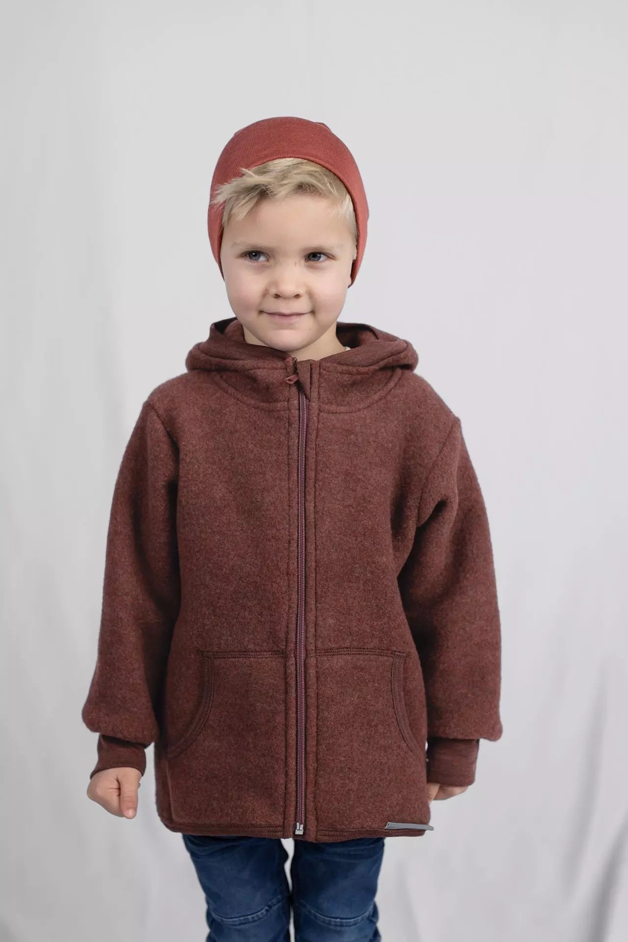 Rebrovaná čiapka z merino vlny a hodvábu ENGEL NATUR - Copper