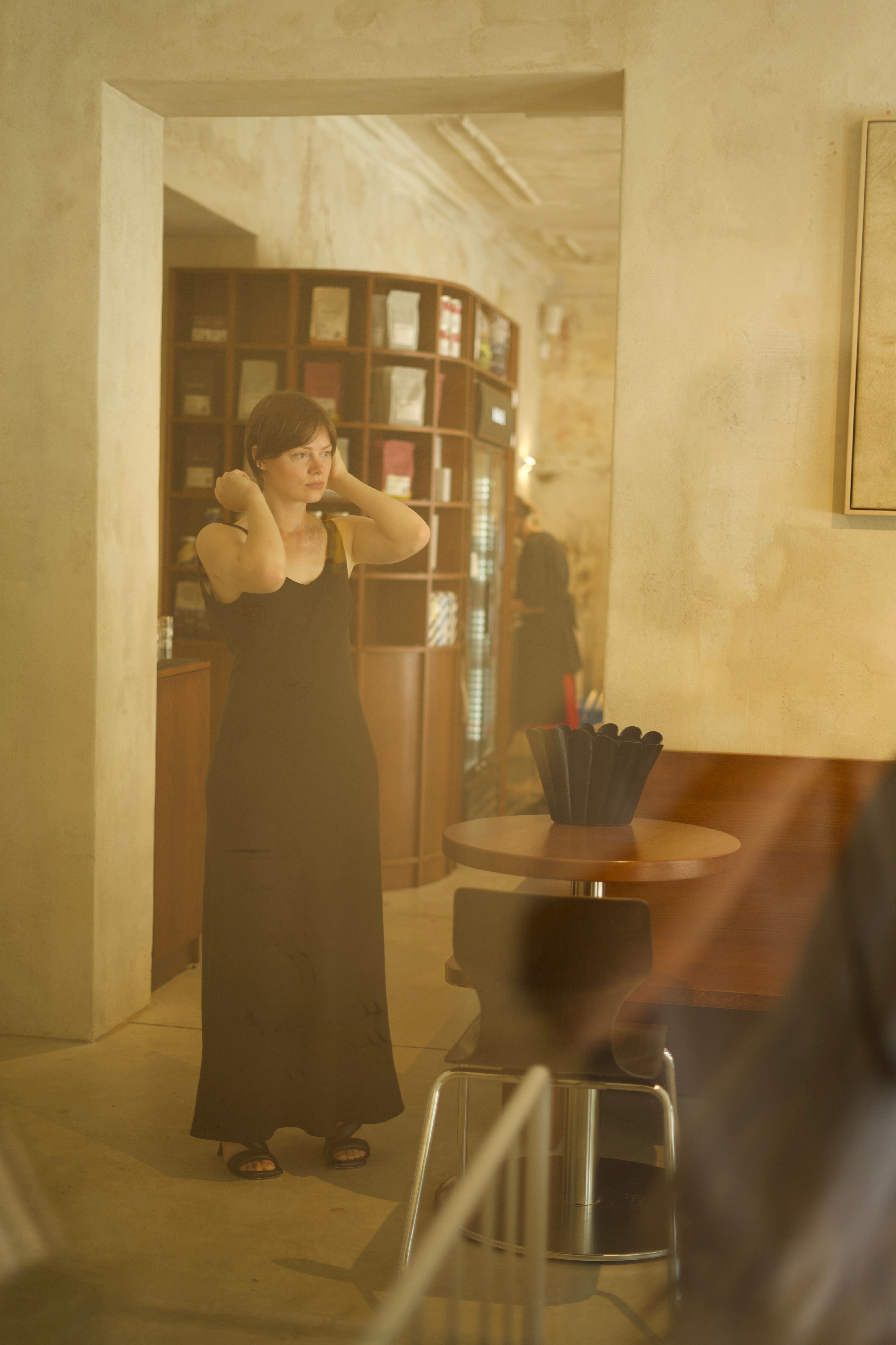 Dlhé šaty čierne KREM Poppy