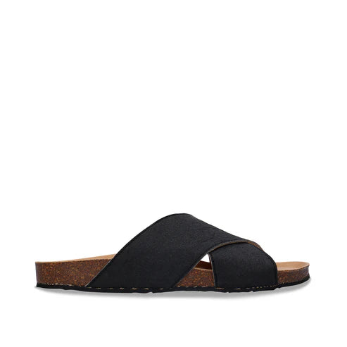 Vegánske čierne criss-cross sandále NAE Tupai