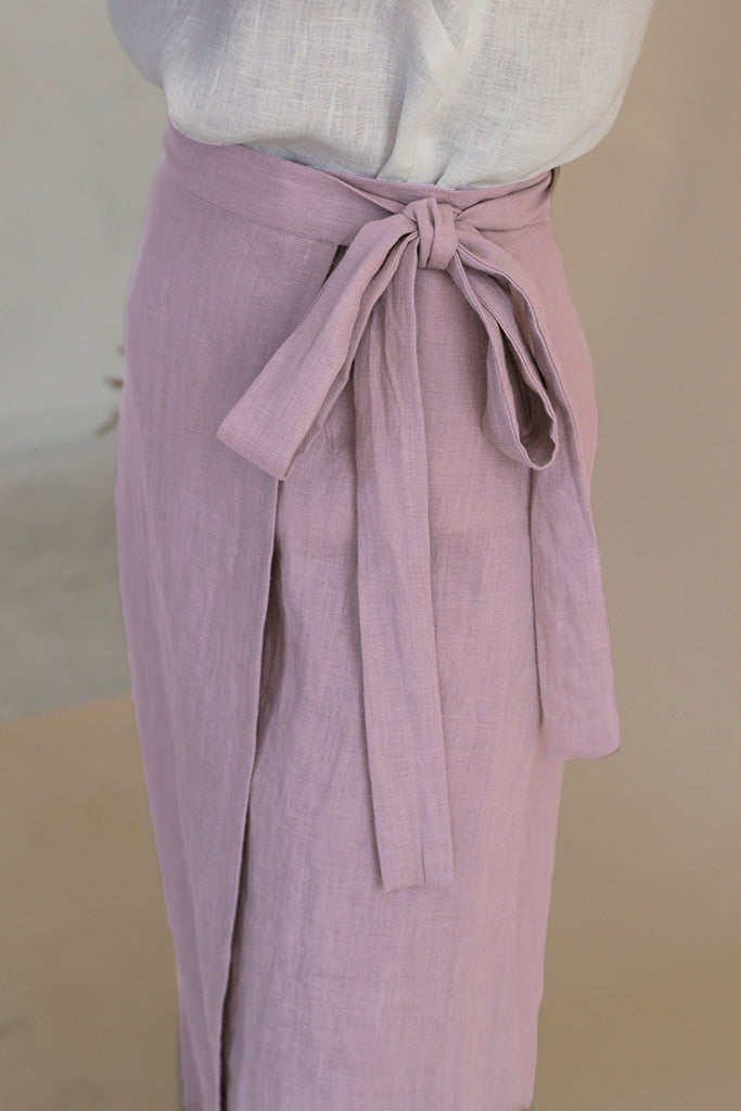 Ľanová zavinovacia sukňa GUST