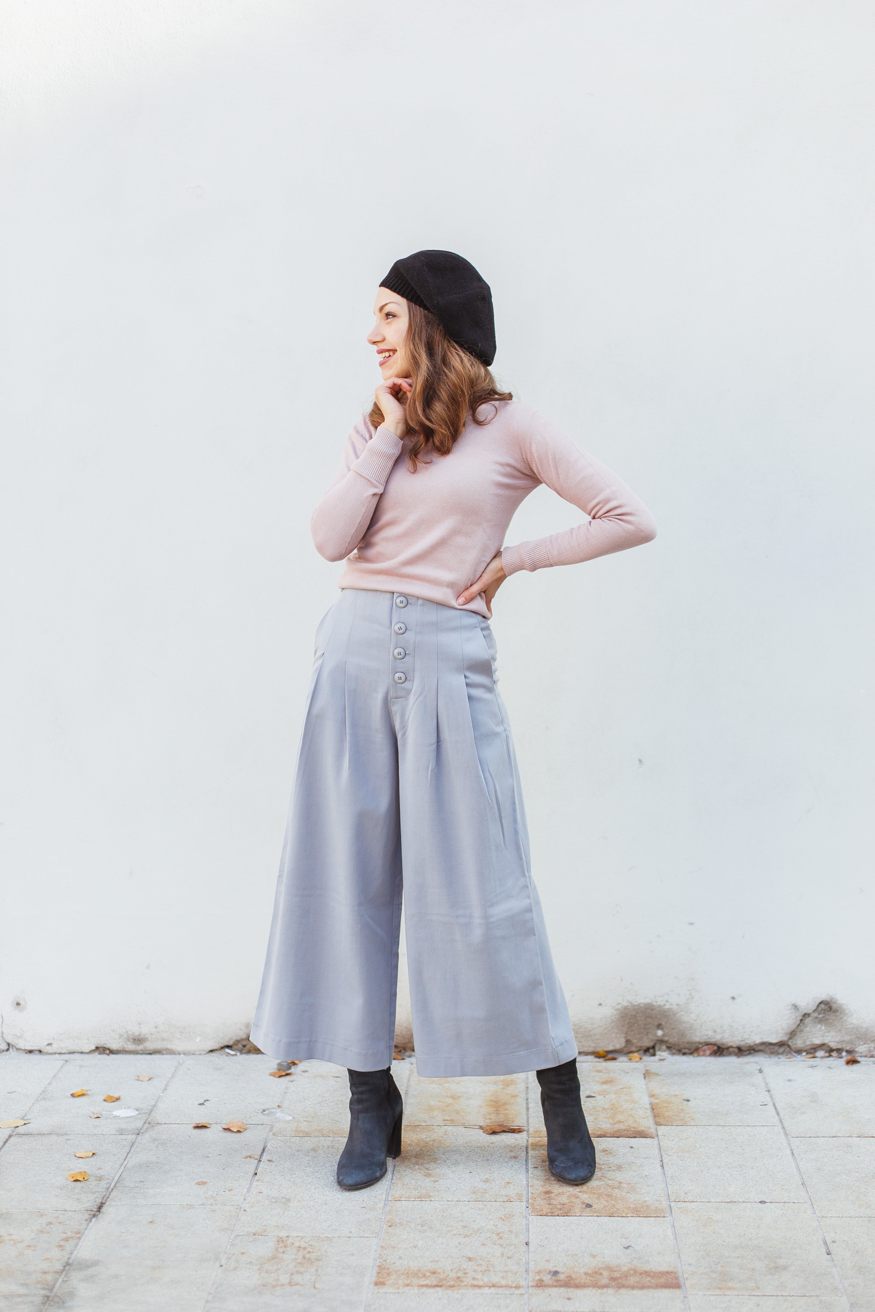 Svetr s žebrovaným límcem MELAWEAR Sada - Pink