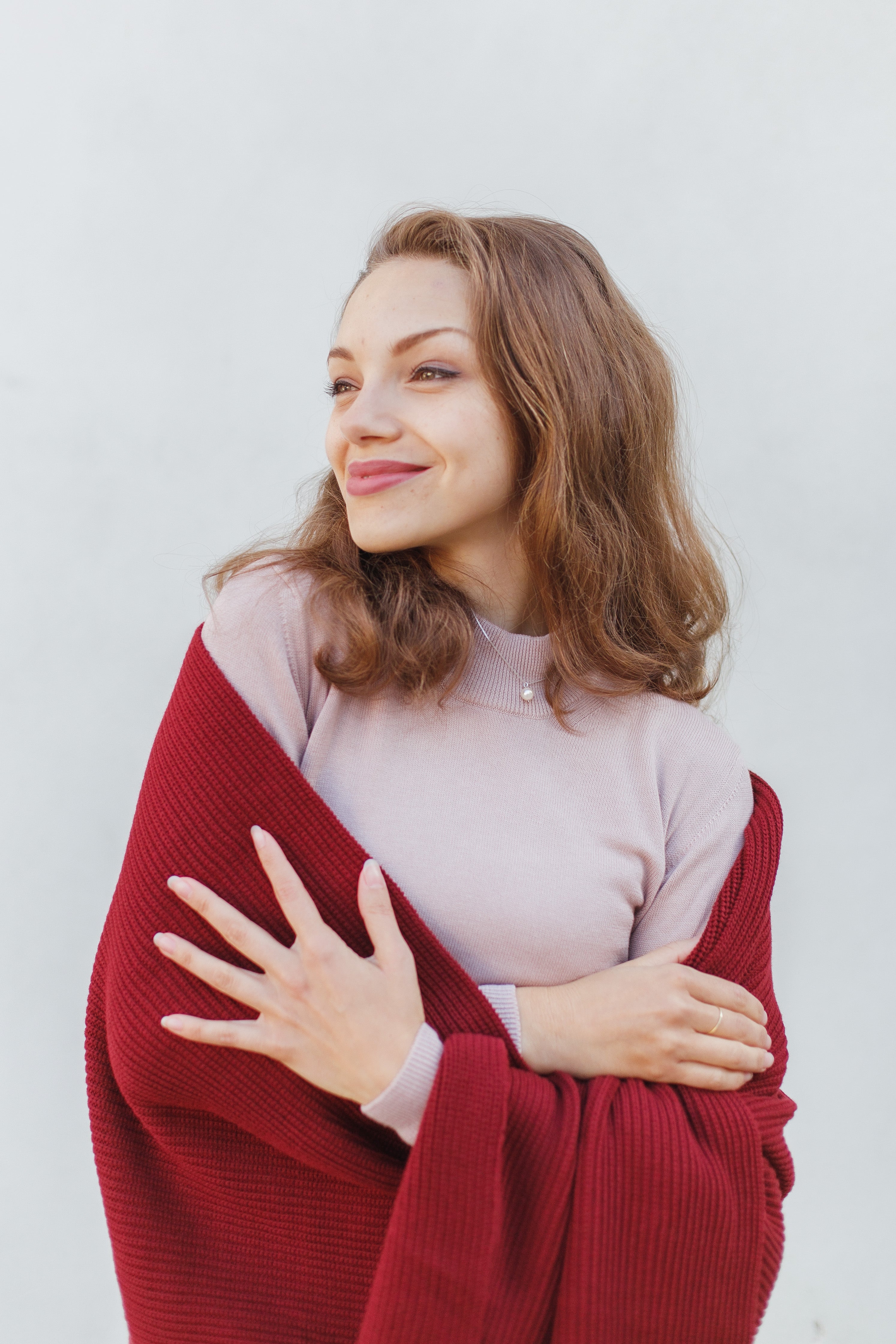 Svetr s žebrovaným límcem MELAWEAR Sada - Pink